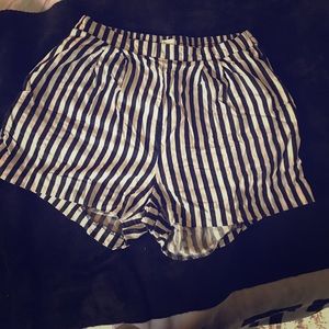 Striped shorts.