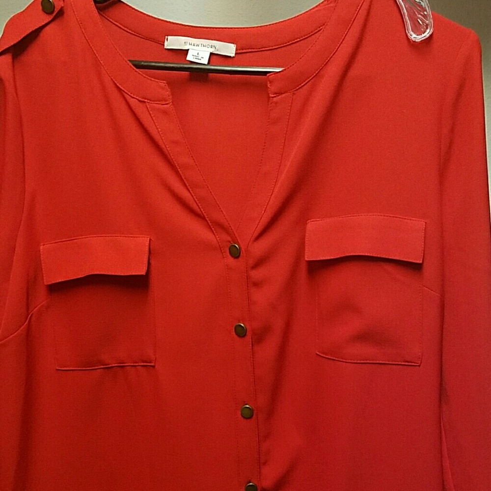 Red 3/4 sleeve Top