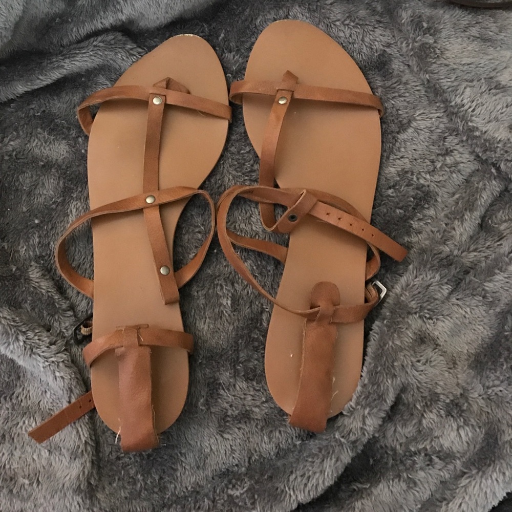 Brown gladiator sandals!!