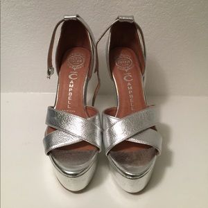 Jeffrey Campbell metallic silver wedges.