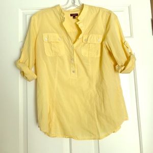 Talbots blouse. Yellow with 3/4 length sleeves