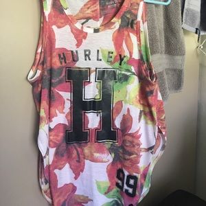 Hurley floral open side tank top