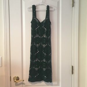 green sleeveless free people bodycon dress