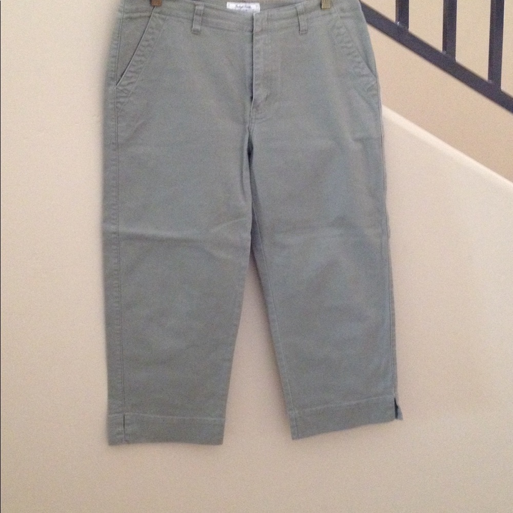 INDIGO PALM MIDRISE SAGE 4-POCKET CAPRI Jean SZ 8