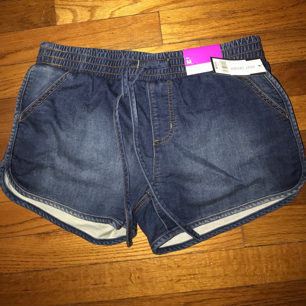 Blue jean jogger stretch shorts