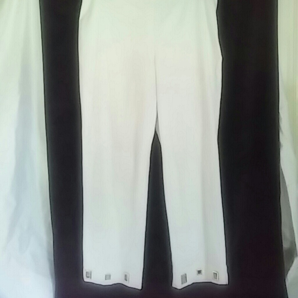 Jones New York white stretch pants side zipper