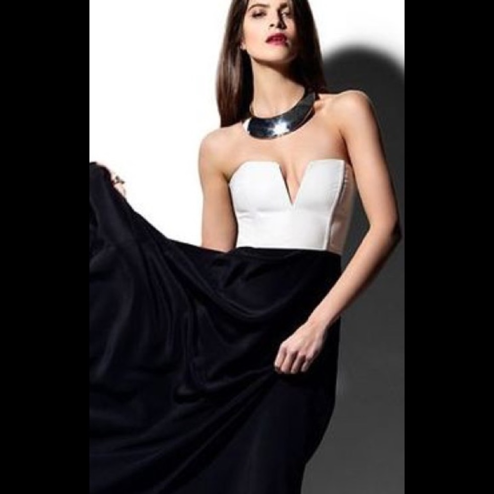 Mason by Michelle Mason  Leather and silk dress