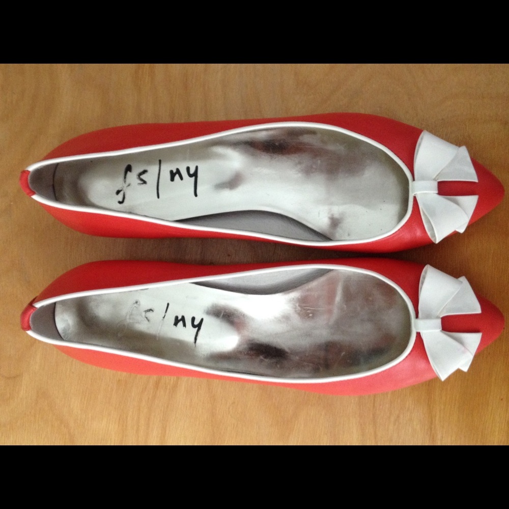 French sole Fs/ny orange ballet flats 8 1/2 B