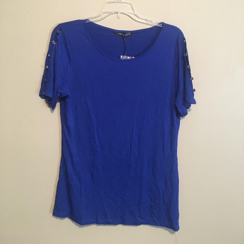 Blue Top with Arm Detail