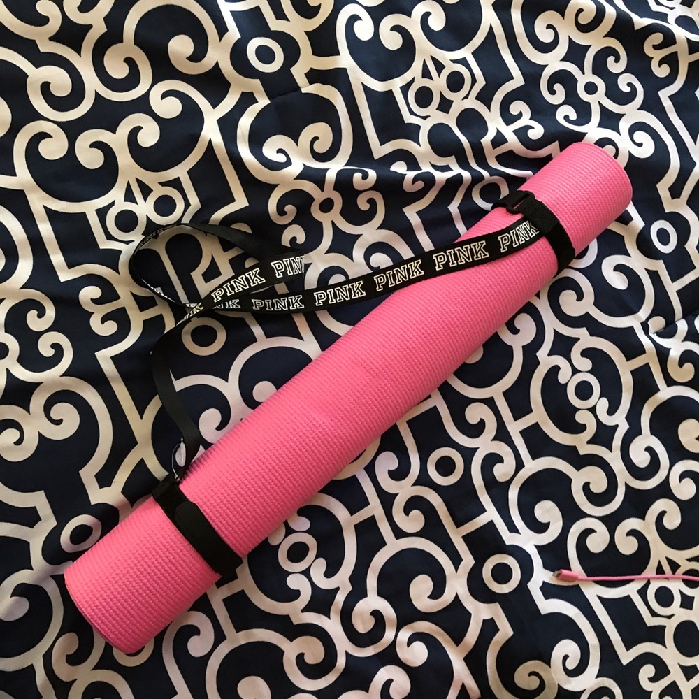 VS Pink Yoga Mat with Strap!