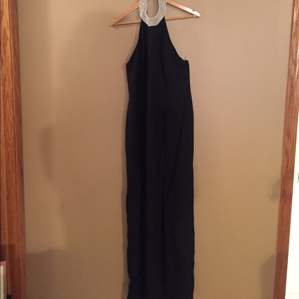 Black halter dress