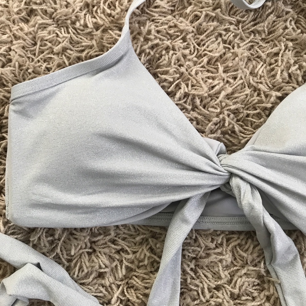 👙New Aerie Silver Wrap Around Scoop Bikini Top - Picture 4 of 6