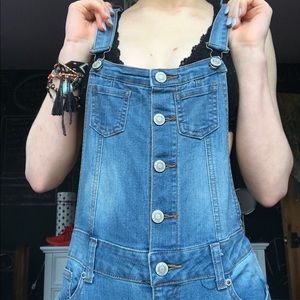 Blue jean overalls