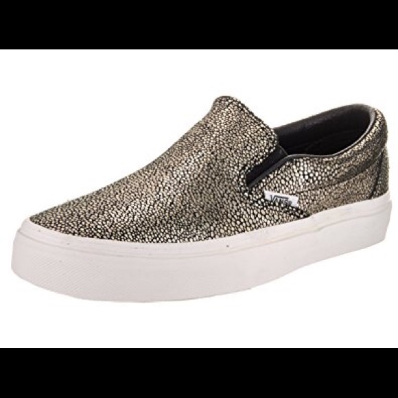 Vans Shoes - Women's Van's Slip Ons (Gold Dots) Size 6