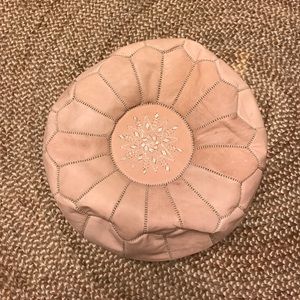 Authentic genuine leather Moroccan pouf