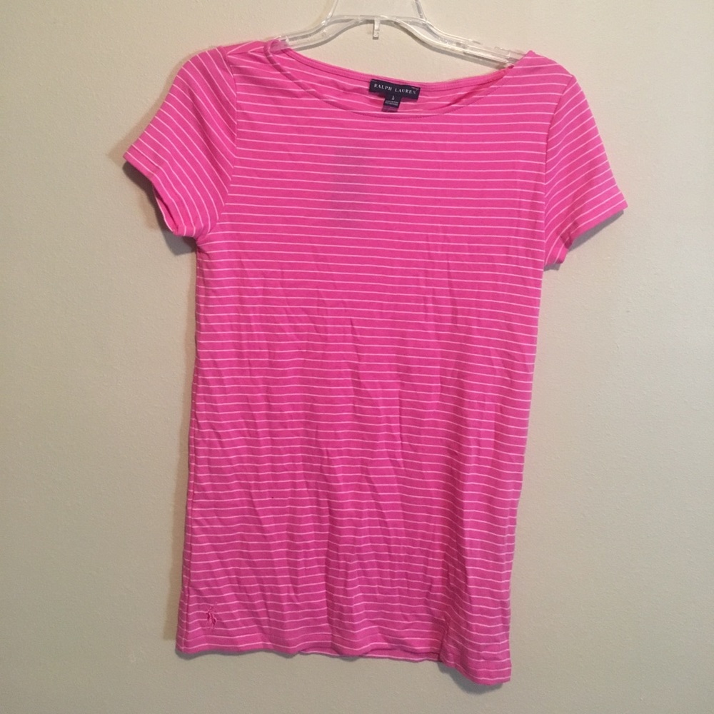 Pink and White Striped Top