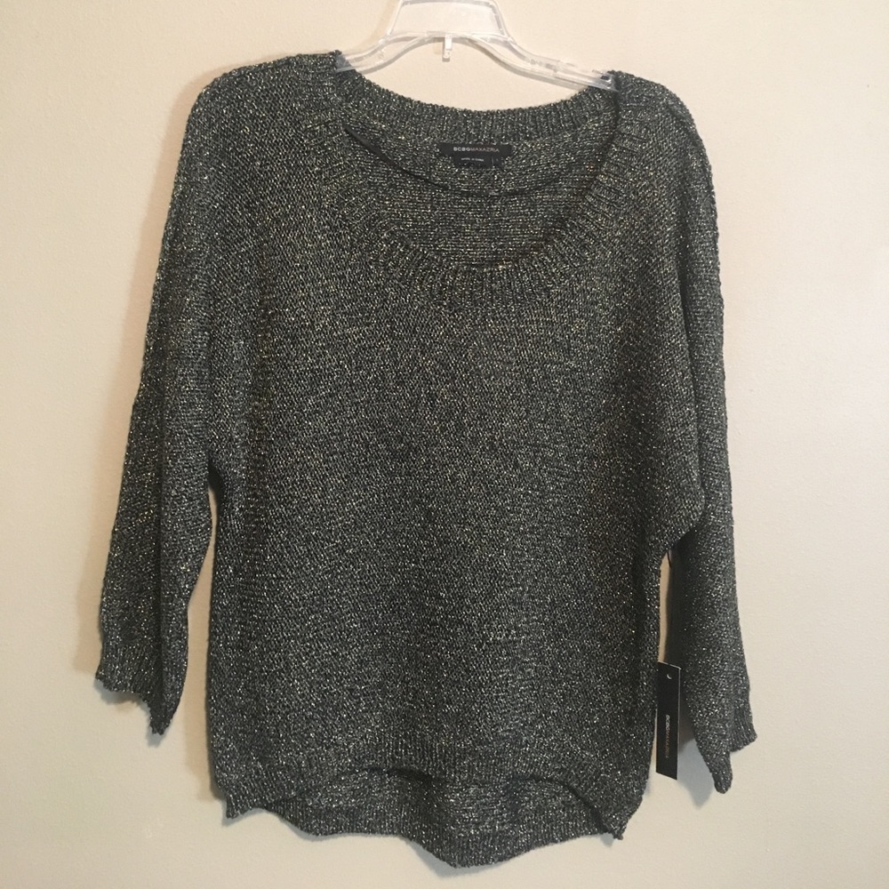 BCBG black and Gold Sparkly Sweater