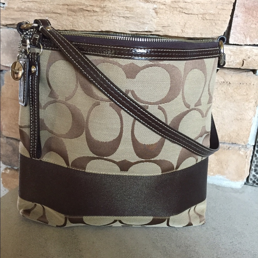 Coach Signature Stripe Shoulder Bag
