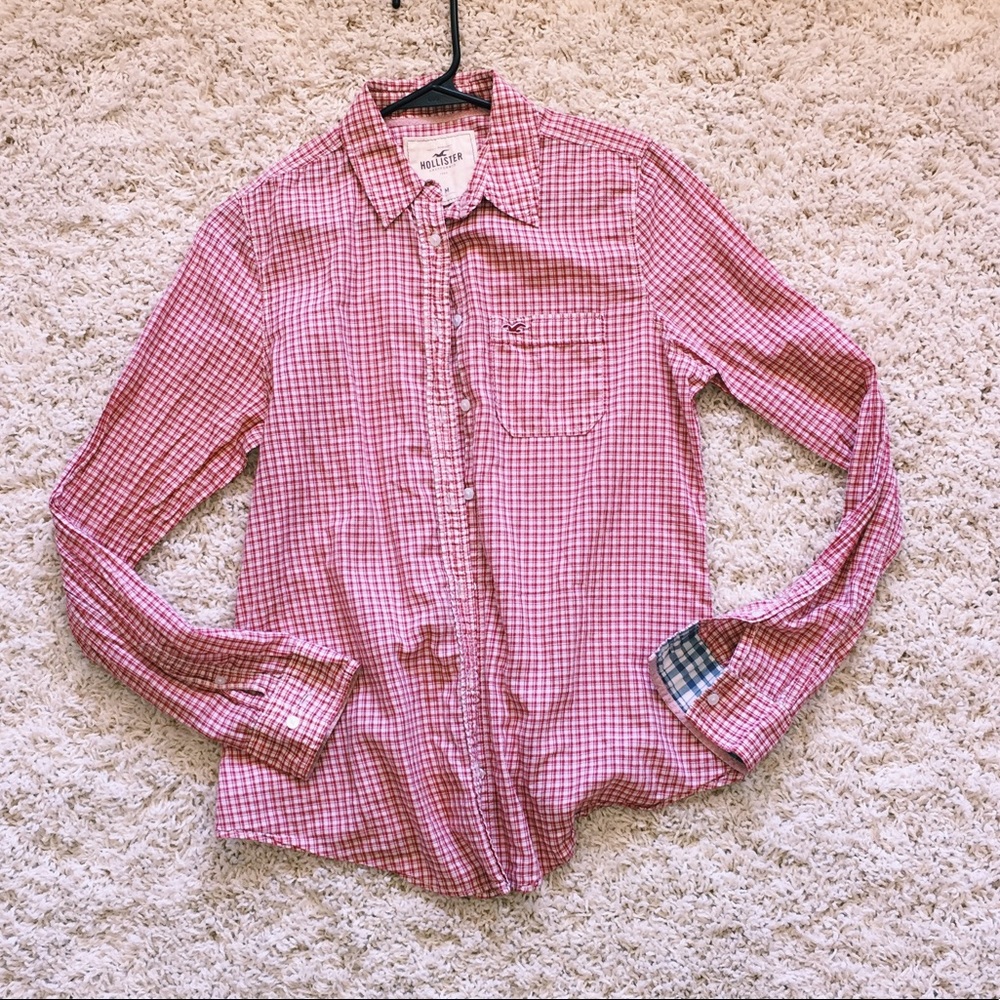 Red/White plaid button down