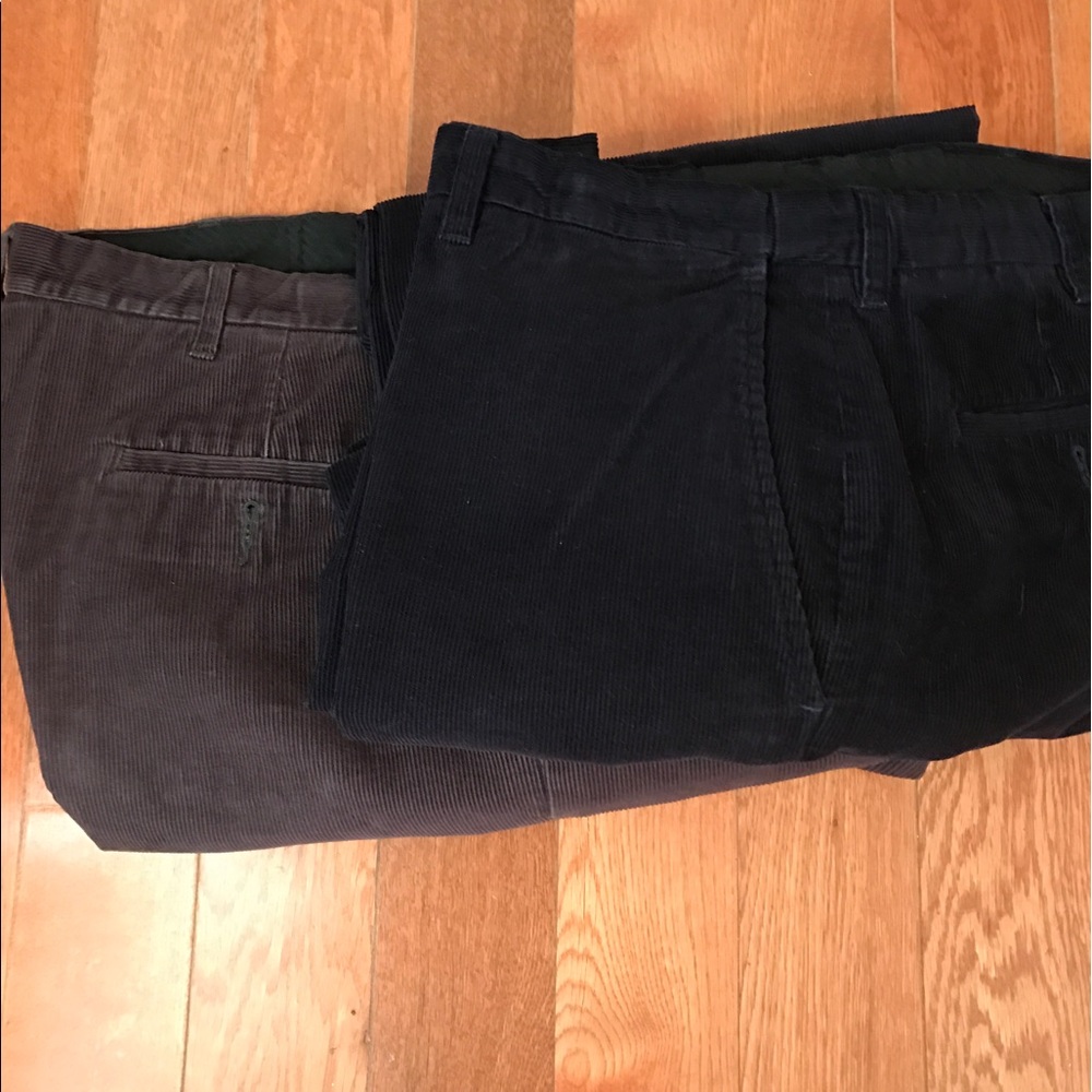 Q Expandable Corduroy Pants,2Pair Navy & Brown
