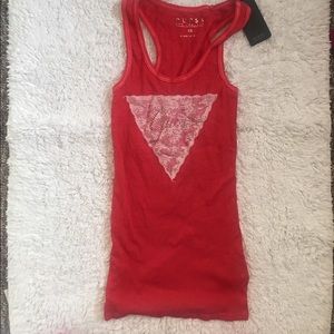 Guess lace tri tank red hot size XS