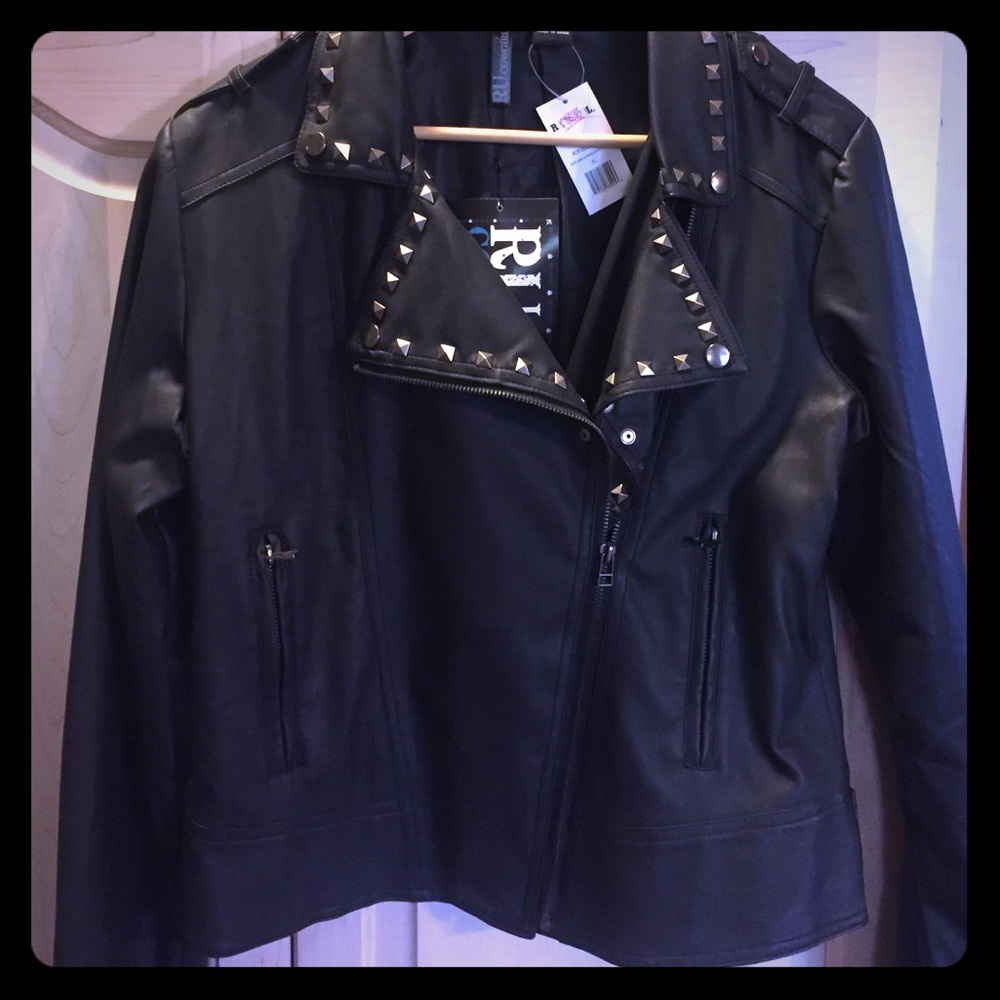 Studded "leather" Moto jacket
