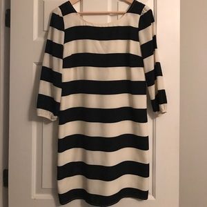 Navy and White striped shift dress