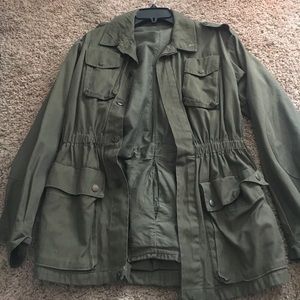 Authentic military olive green trench coat
