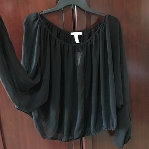 Solid Black Sheer Long Sleeve