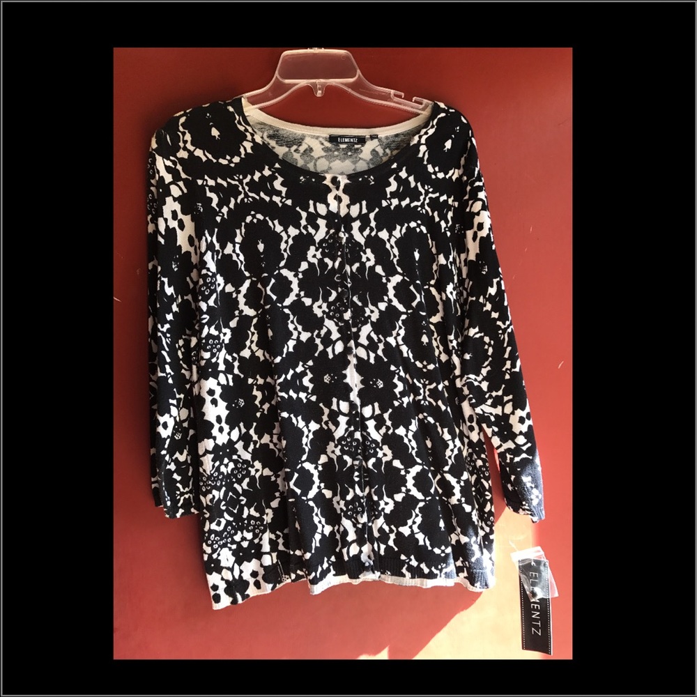 NWT Black & White Light Cardigan