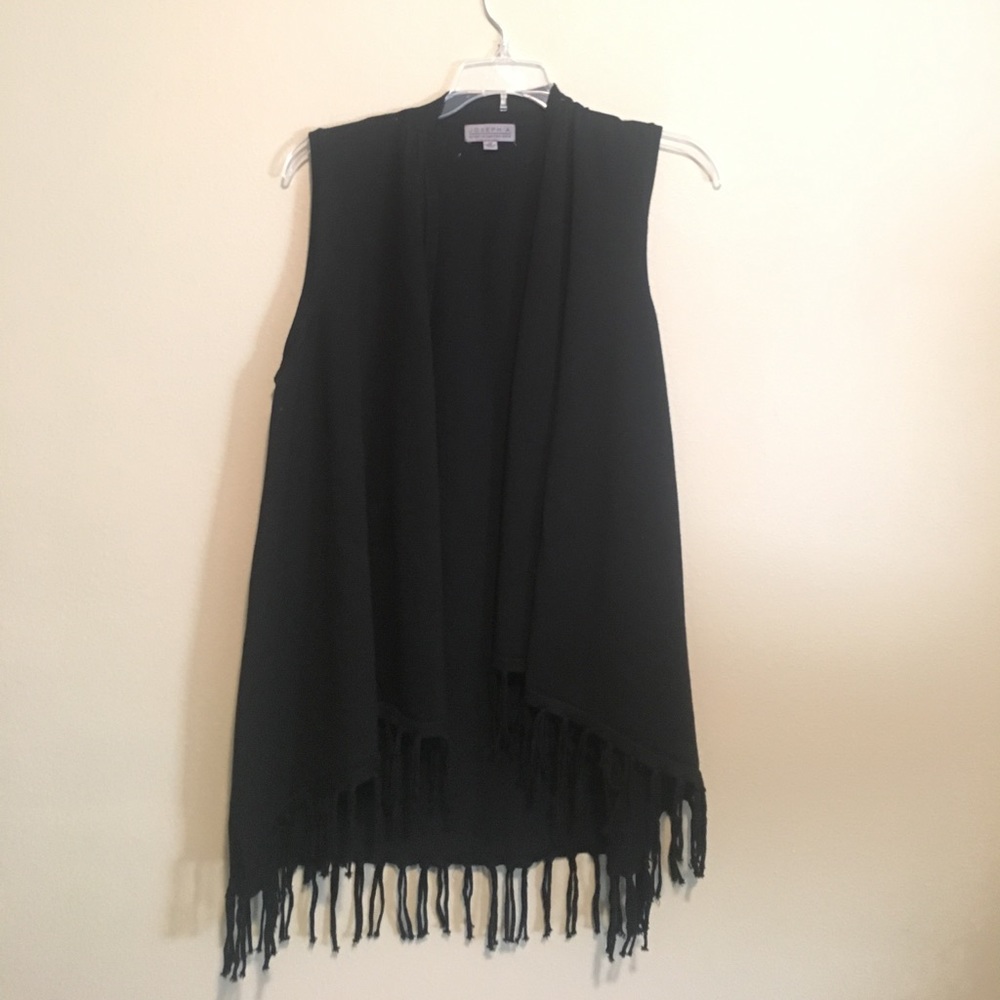 Black Fringe Sweater Vest