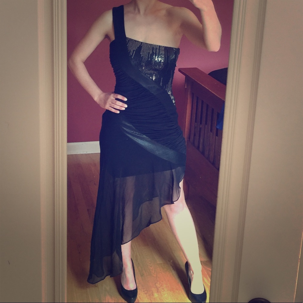 NWOT Bebe one shoulder prom or NYE dress