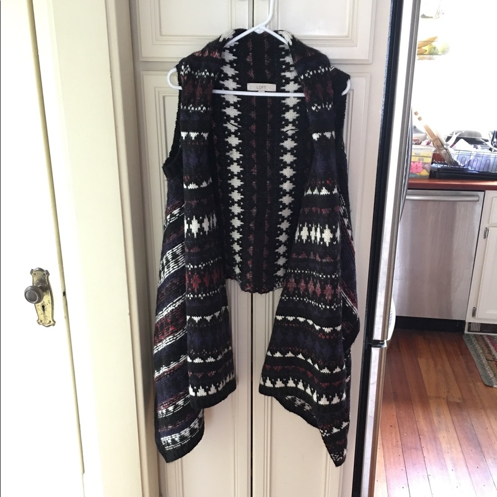 LOFT chunky knit sweater vest/wrap