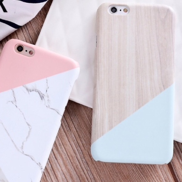 Accessories - Color Block Wood Blue Phone Case