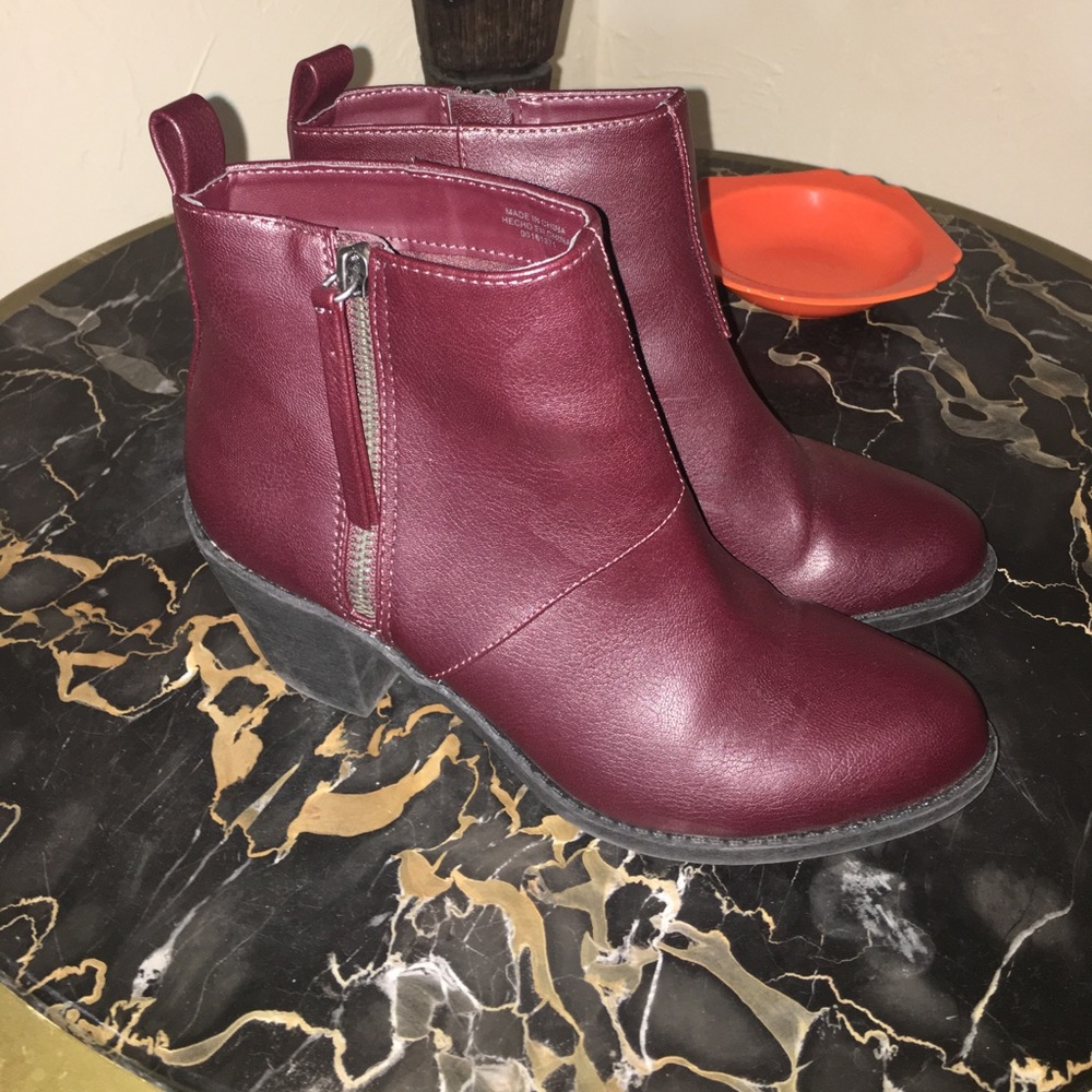 Vegan Leather Zip Booties