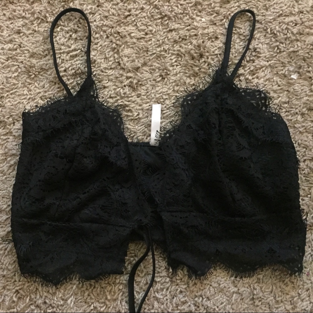 Black lace bustier top