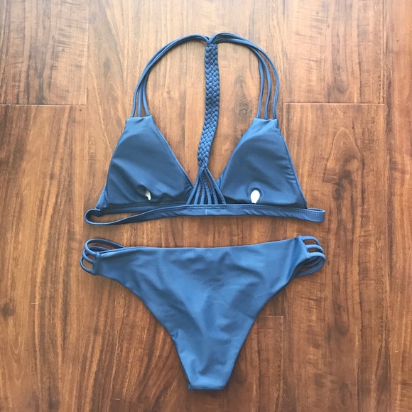 Blue, braided bikini set - Picture 2 of 2