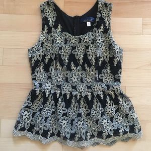 Boutique Embroidered Peplum Top