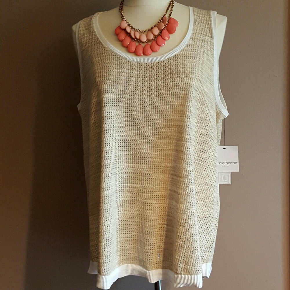 Liz Claiborne open knit tank
