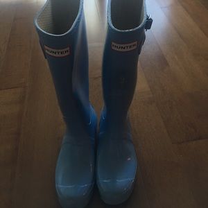Light blue hunter boots