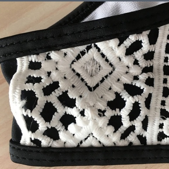 Large Black Bikini with White Crochet Accents - Picture 3 of 4