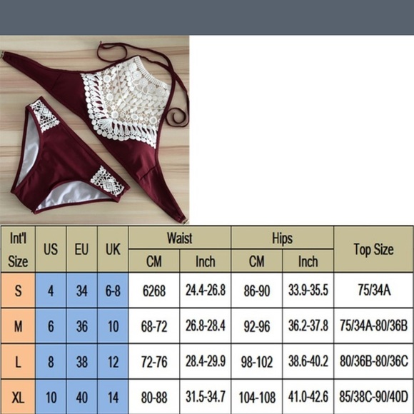 Large Black Bikini with White Crochet Accents - Picture 4 of 4