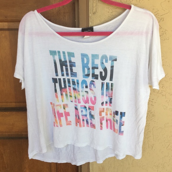 Rue21 Tops - 🆕 The Best Things In Life Are Free" Crop Top