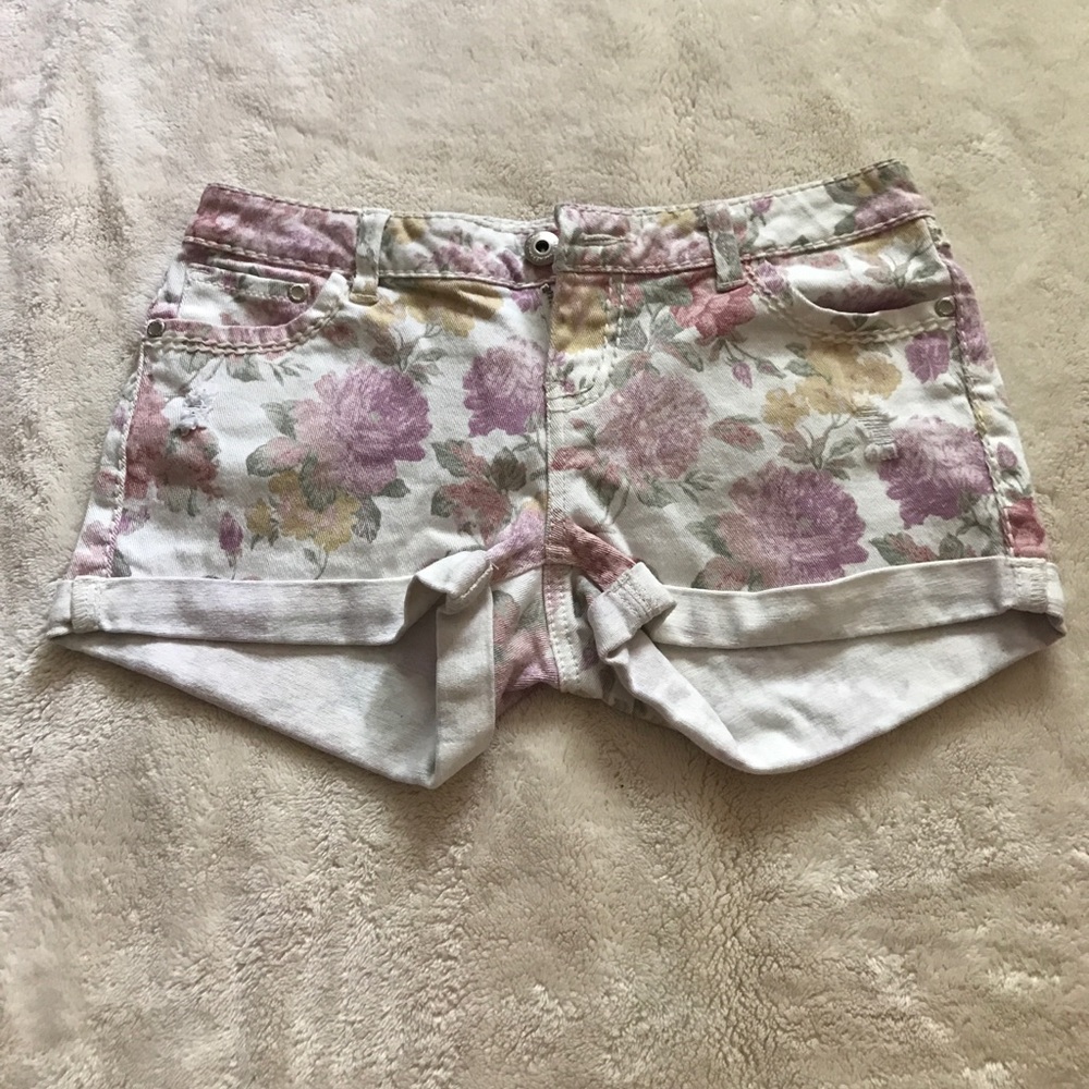 Floral Denim Shorts