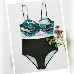 [NEW] Tropical Push-up High Waisted Bikini