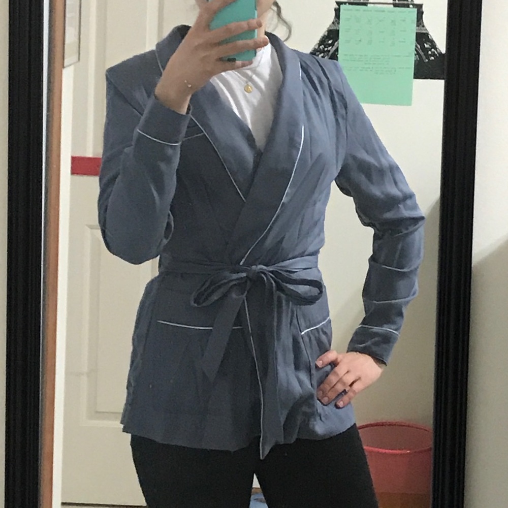 Pajama trend tie front top