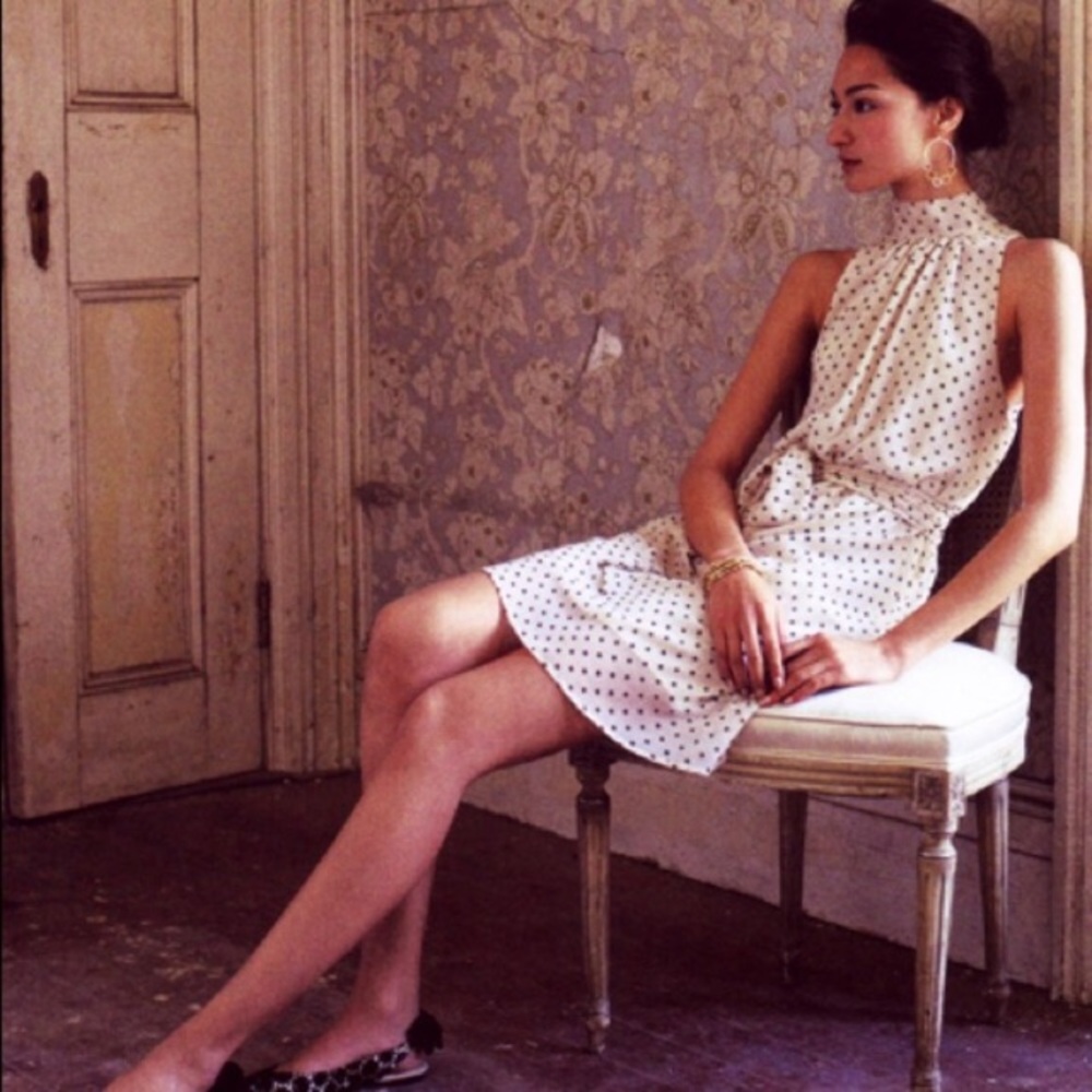 Silk polka dot dress