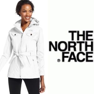 North Face belted waterproof rain coat.