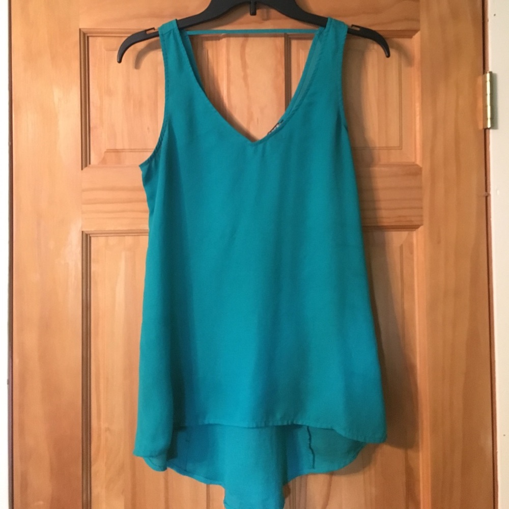 ✨ EXPRESS Turquoise Open Back Tank Top