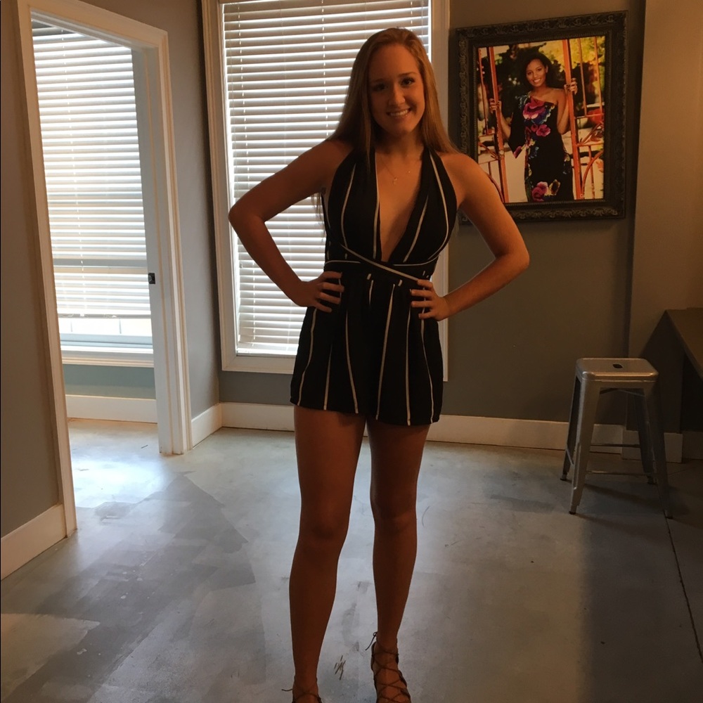 AMERICAN THREADS STRIPED ROMPER SIZE MEDIUM